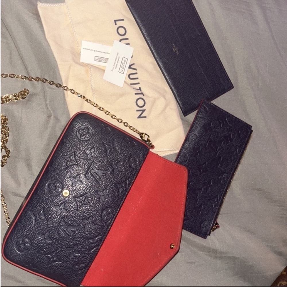 Louis Vuitton Pochette Felicie Marine Rouge Monogram Empreint